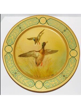 Vintage 1950s Baret Ware England Decorative  Metal Tray With Mallards